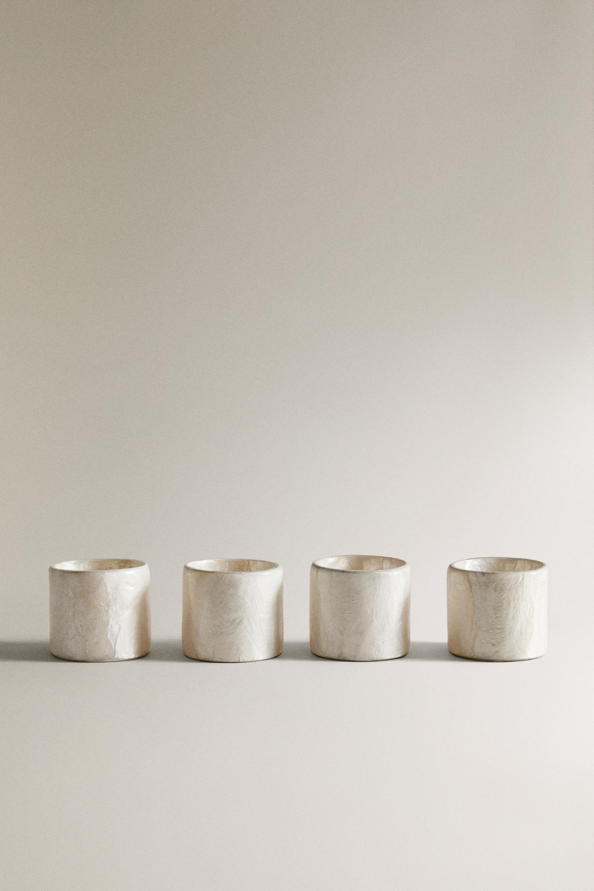 MOTHER-OF-PEARL NAPKIN HOLDERS (PACK OF 4)